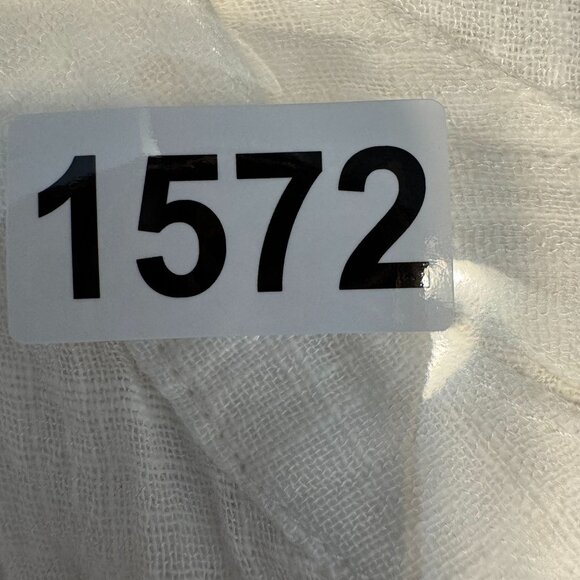 Free‎ People Womens Talk to Me White Shirt Gauze Cotton Frayed Hem Button Size M - Picture 8 of 8